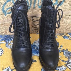 Vegan Leather Combat Boots (W8)